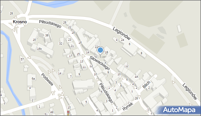 Krosno, Piłsudskiego Józefa, marsz., 12i, mapa Krosna