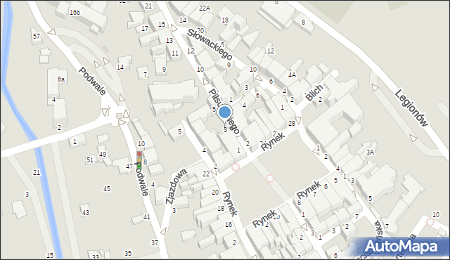 Krosno, Piłsudskiego Józefa, marsz., 3, mapa Krosna