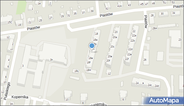 Krosno Odrzańskie, Piastów, 18d, mapa Krosno Odrzańskie