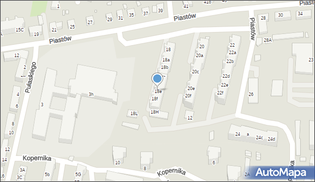 Krosno Odrzańskie, Piastów, 18e, mapa Krosno Odrzańskie