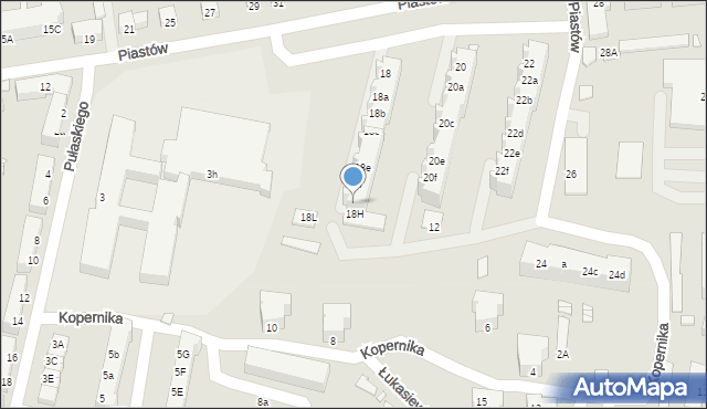 Krosno Odrzańskie, Piastów, 18g, mapa Krosno Odrzańskie