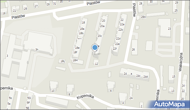 Krosno Odrzańskie, Piastów, 20g, mapa Krosno Odrzańskie