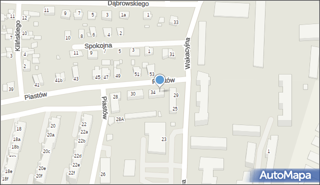 Krosno Odrzańskie, Piastów, 36, mapa Krosno Odrzańskie