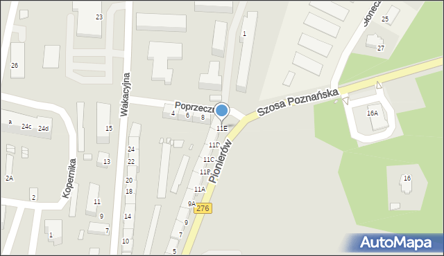 Krosno Odrzańskie, Pionierów, 13, mapa Krosno Odrzańskie