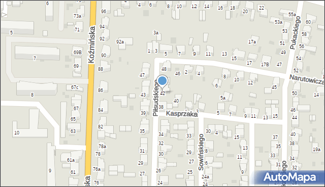 Krotoszyn, Piłsudskiego Józefa, marsz., 42, mapa Krotoszyna