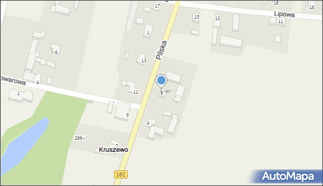 Kruszewo, Pilska, 6, mapa Kruszewo