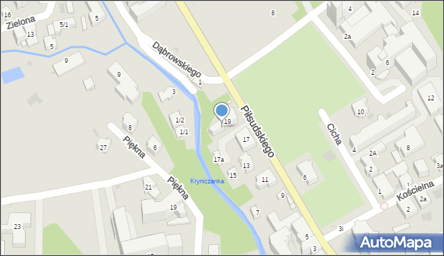 Krynica-Zdrój, Piłsudskiego Józefa, marsz., 19A, mapa Krynica-Zdrój