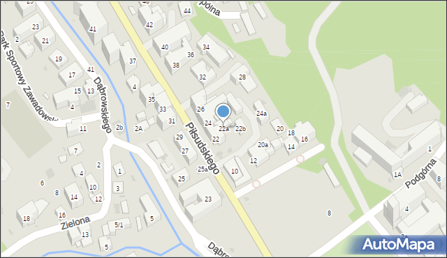 Krynica-Zdrój, Piłsudskiego Józefa, marsz., 22a, mapa Krynica-Zdrój