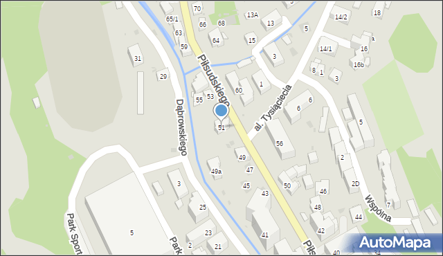 Krynica-Zdrój, Piłsudskiego Józefa, marsz., 51, mapa Krynica-Zdrój