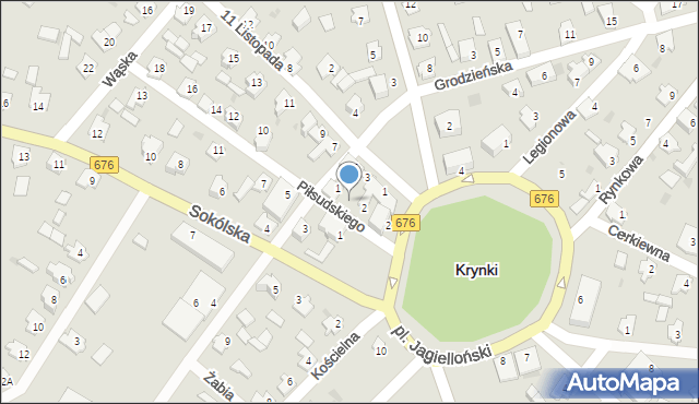 Krynki, Piłsudskiego Józefa, marsz., 4, mapa Krynki