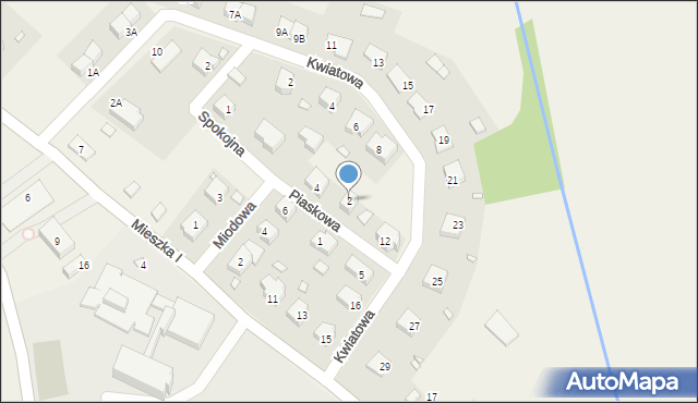 Krzęcin, Piaskowa, 2, mapa Krzęcin