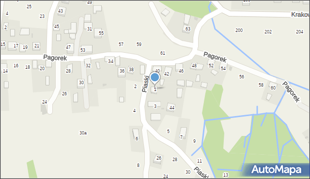 Krzeczów, Piaski, 1, mapa Krzeczów