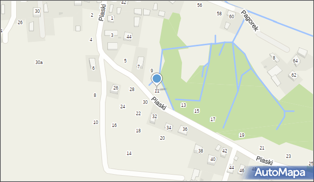 Krzeczów, Piaski, 11, mapa Krzeczów