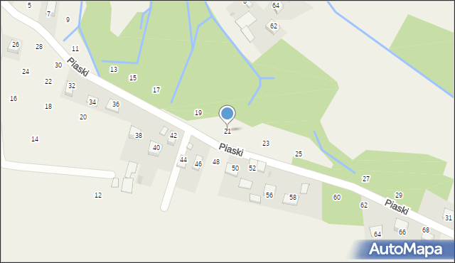 Krzeczów, Piaski, 21, mapa Krzeczów