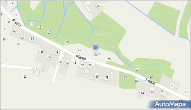 Krzeczów, Piaski, 23, mapa Krzeczów