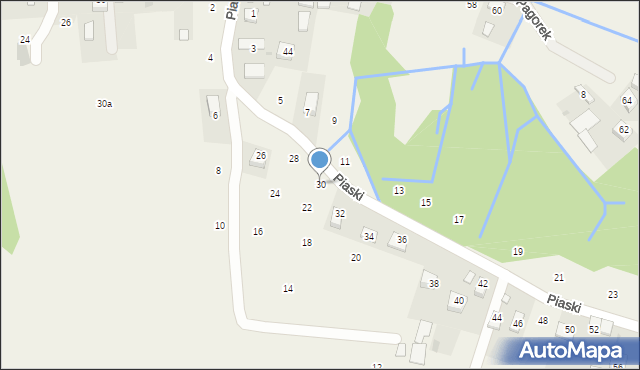 Krzeczów, Piaski, 30, mapa Krzeczów