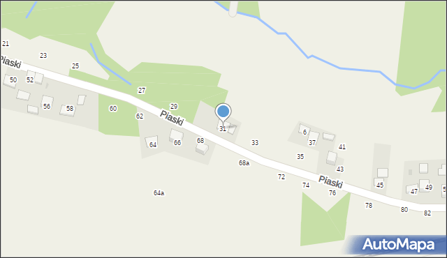 Krzeczów, Piaski, 31, mapa Krzeczów