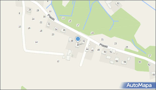 Krzeczów, Piaski, 40, mapa Krzeczów