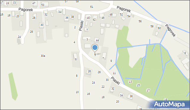 Krzeczów, Piaski, 5, mapa Krzeczów