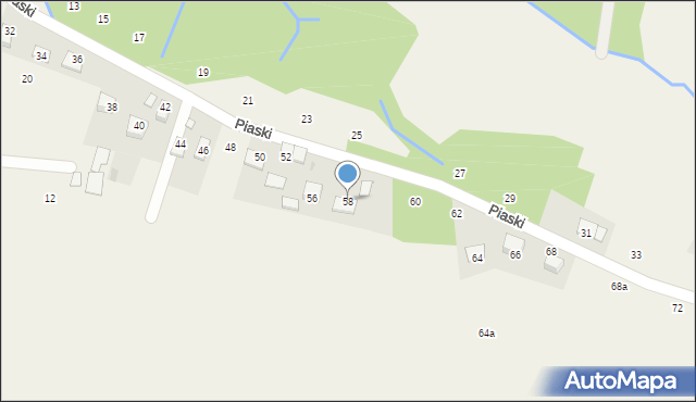 Krzeczów, Piaski, 58, mapa Krzeczów