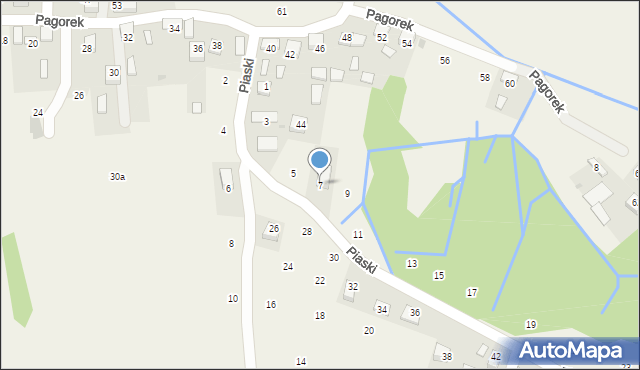 Krzeczów, Piaski, 7, mapa Krzeczów