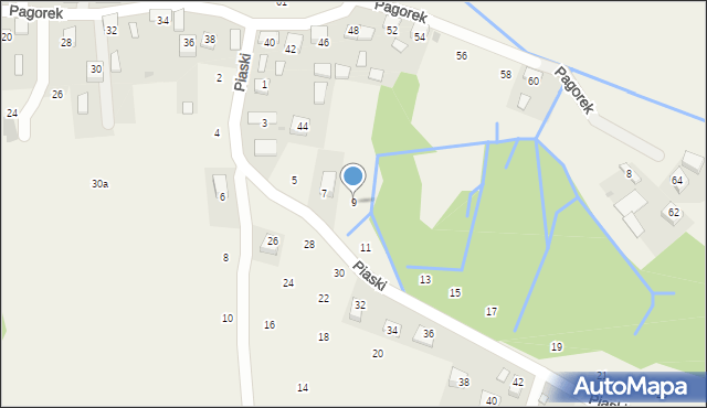 Krzeczów, Piaski, 9, mapa Krzeczów