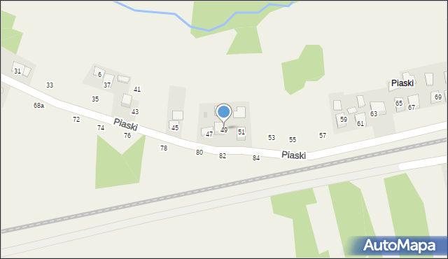 Krzeczów, Piaski, 49, mapa Krzeczów