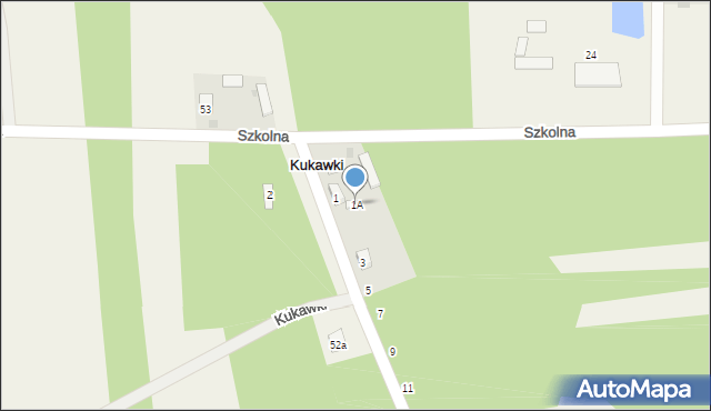 Kukawki, Piaskowa, 1A, mapa Kukawki