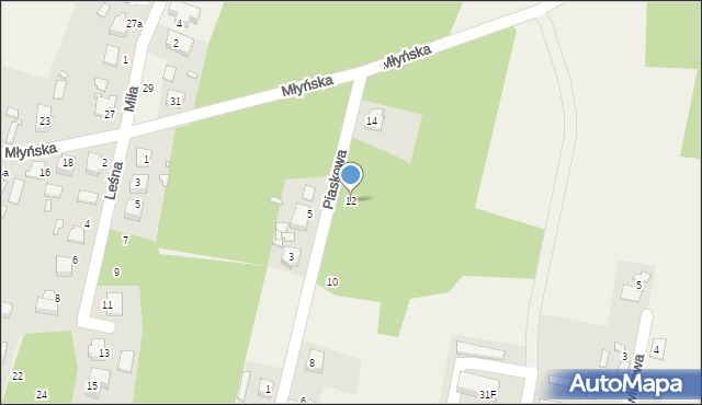 Kup, Piaskowa, 12, mapa Kup