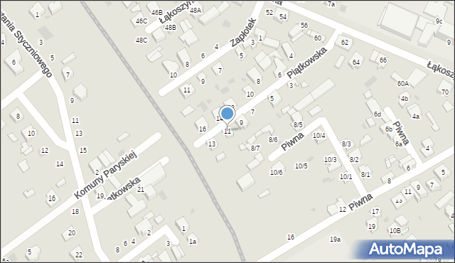 Kutno, Piątkowska, 11, mapa Kutno
