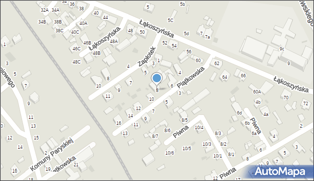 Kutno, Piątkowska, 8, mapa Kutno