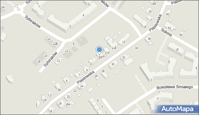 Kwidzyn, Piastowska, 11b, mapa Kwidzyn