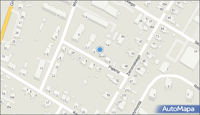 Kwidzyn, Piękna, 7, mapa Kwidzyn