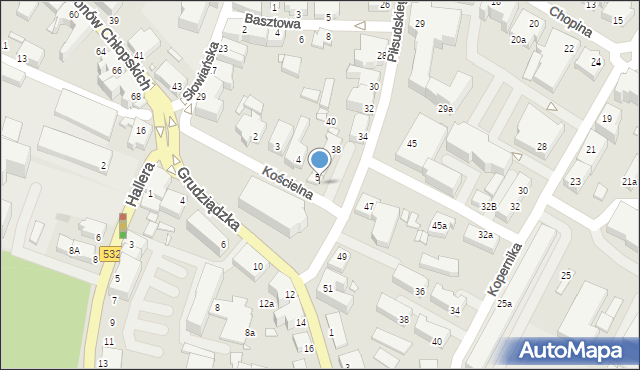 Kwidzyn, Piłsudskiego Józefa, marsz., 48, mapa Kwidzyn