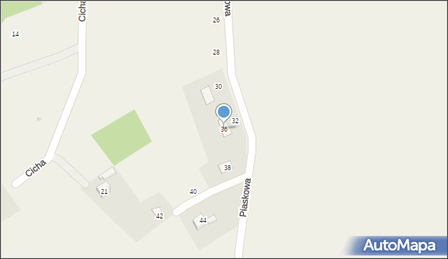 Łączka, Piaskowa, 36, mapa Łączka
