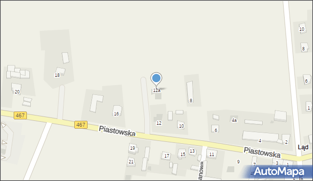 Ląd, Piastowska, 12a, mapa Ląd