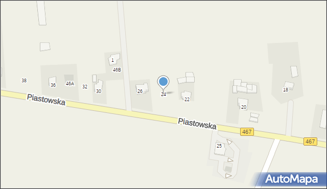 Ląd, Piastowska, 24, mapa Ląd