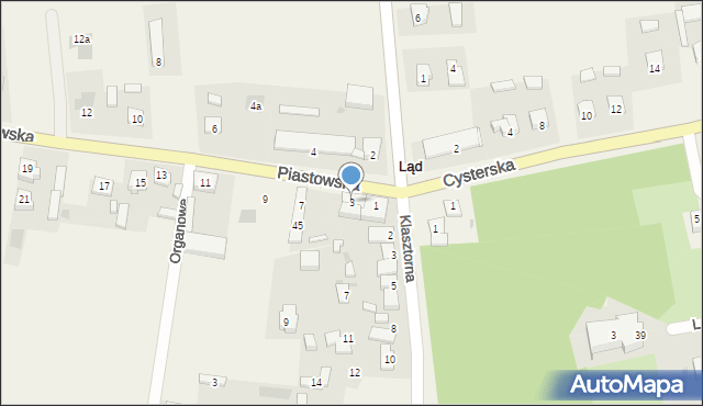 Ląd, Piastowska, 3, mapa Ląd