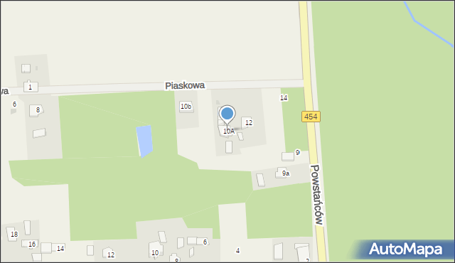 Ładza, Piaskowa, 10A, mapa Ładza