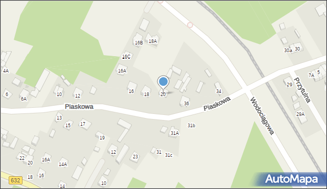 Łajski, Piaskowa, 20, mapa Łajski