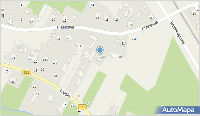 Łajski, Piaskowa, 23, mapa Łajski