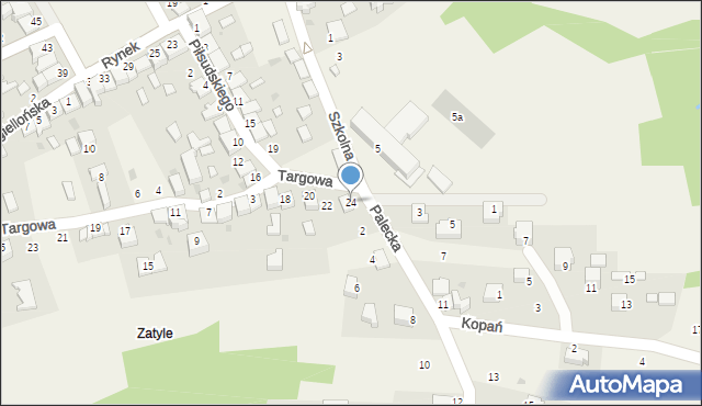 Lanckorona, Piłsudskiego Józefa, marsz., 24, mapa Lanckorona