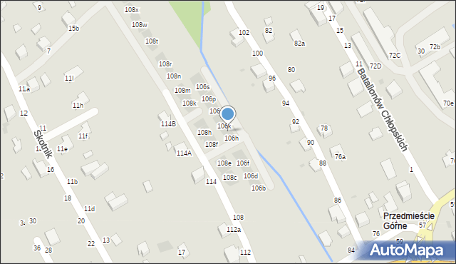 Łańcut, Piłsudskiego Józefa, marsz., 106j, mapa Łańcut
