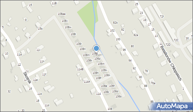 Łańcut, Piłsudskiego Józefa, marsz., 106r, mapa Łańcut