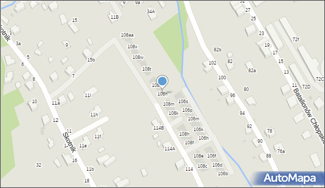 Łańcut, Piłsudskiego Józefa, marsz., 108n, mapa Łańcut