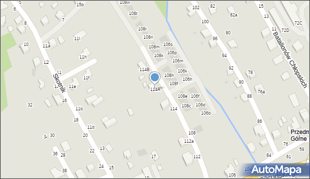 Łańcut, Piłsudskiego Józefa, marsz., 114A, mapa Łańcut