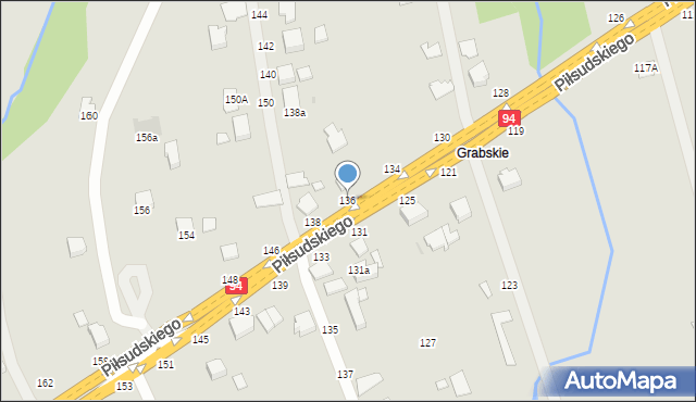 Łańcut, Piłsudskiego Józefa, marsz., 136, mapa Łańcut