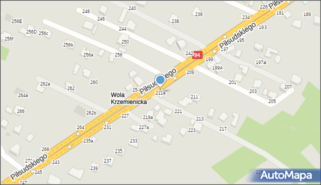 Łańcut, Piłsudskiego Józefa, marsz., 211a, mapa Łańcut