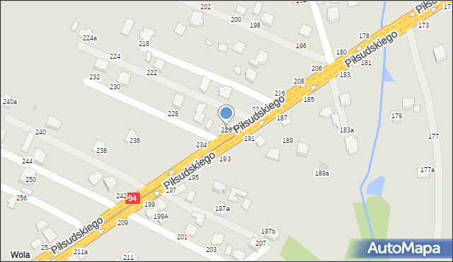 Łańcut, Piłsudskiego Józefa, marsz., 226, mapa Łańcut