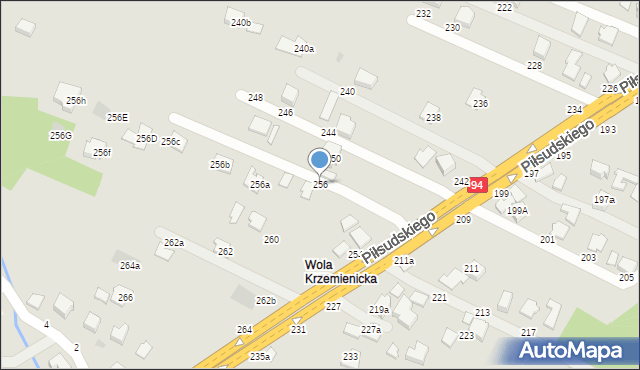 Łańcut, Piłsudskiego Józefa, marsz., 256, mapa Łańcut